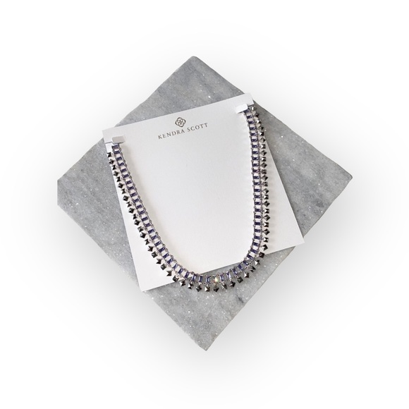 new Kendra Scott® ᪥ Oscar Crystal Collar Stunning Statement Necklace ᪥ Lilac Mix - Picture 5 of 14